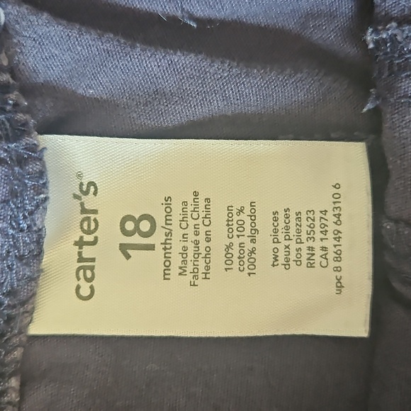 Bundle of 2 Pairs 100% Cotton Blue Pants Size 12-18 Months Carter's & Old Navy - Picture 2 of 8